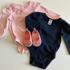 Pink and Black Baby Bundle with Sparkly Shoes